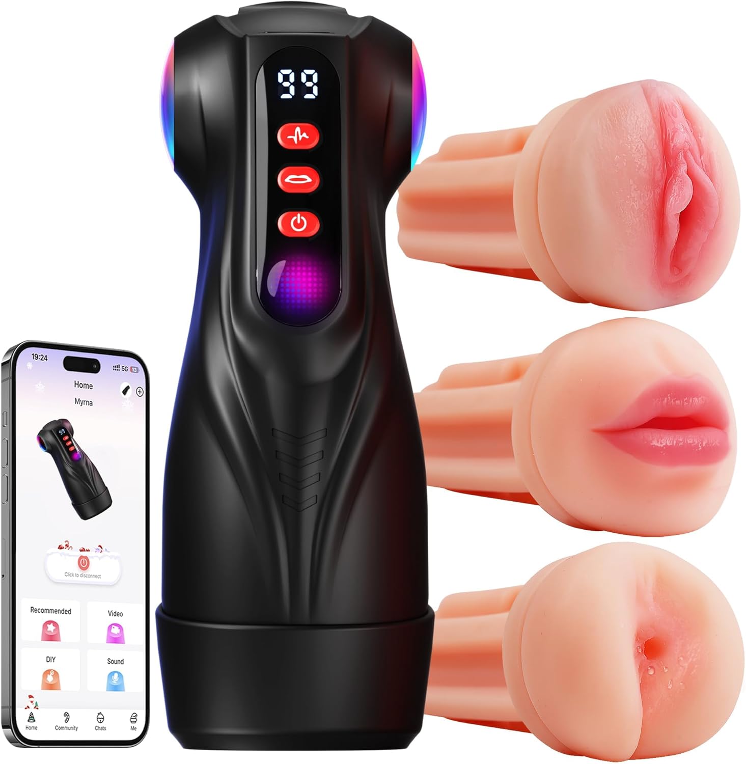 EINSEO Male Masturbator Sex Toys for Men - Thrusting Male Stroker with 360° Heating, 5-Speed Smooth Motion Blowjob Adult Men's Sex Toy, Silent Brushless Motor, Pocket Pussy Sleeve Erotic Massage Kits